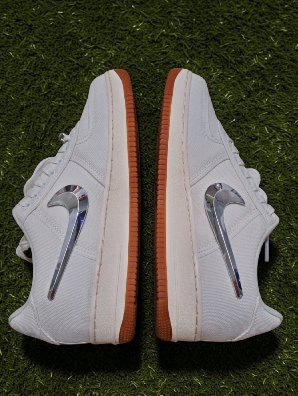 Used Travis Scott x Nike Air Force 1 Low 'Sail' - Size 12.5 - AQ4211-101 - Picture 2 of 7